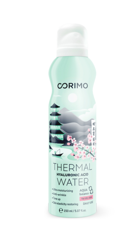 Corimo Термальная вода для лица, термальная вода, гиалуроновая кислота, 150 мл, 1 шт.
